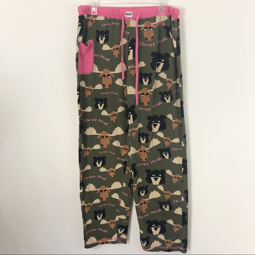 Lazy One Sleepy Head Moose and Bear Pajama Pants